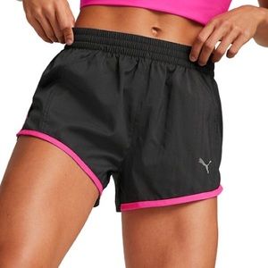Puma XL Women's Run Favorite Velocity 3-Inch Shorts Black and Pink NWT